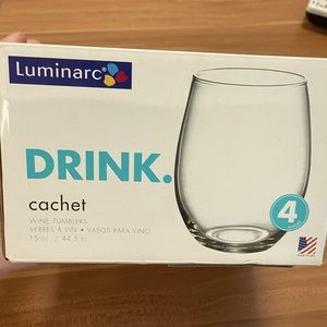 Luminarc set of 8 stemless wine glasses - 15 oz ea